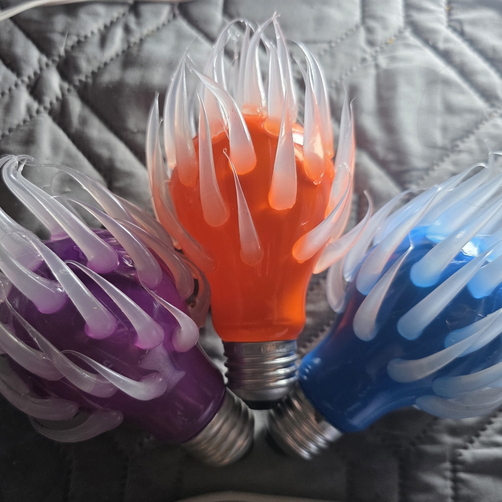 Colorful Flame LED Light Bulbs - Set of 3